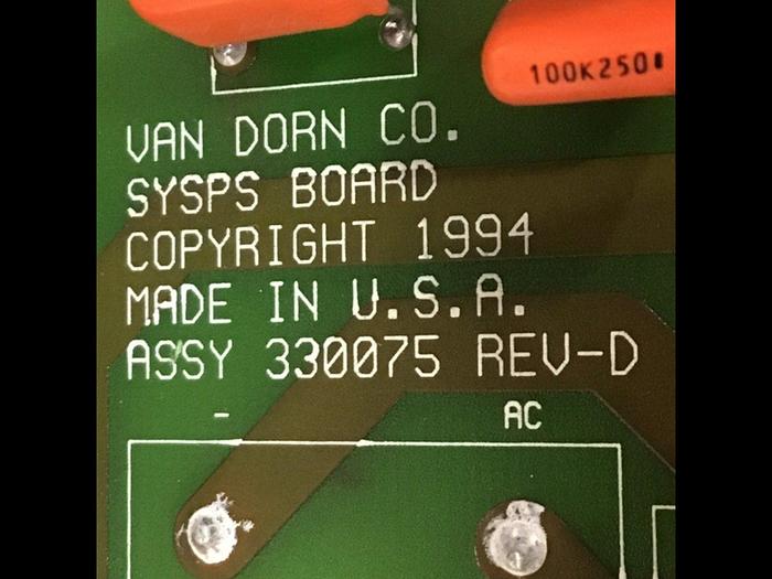 Used VAN DORN Power Supply 330075 USED