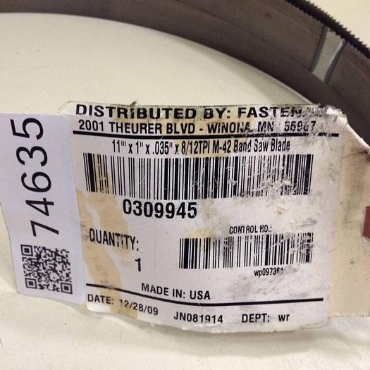 FASTENAL Band Saw Blade 11 X 1 X 0.35 X 8/12 TPI M-42 #74635