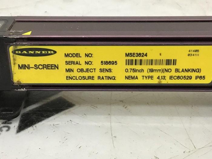 Used BANNER ENGINEERING Light Curtain Receiver MSR3624 #74613