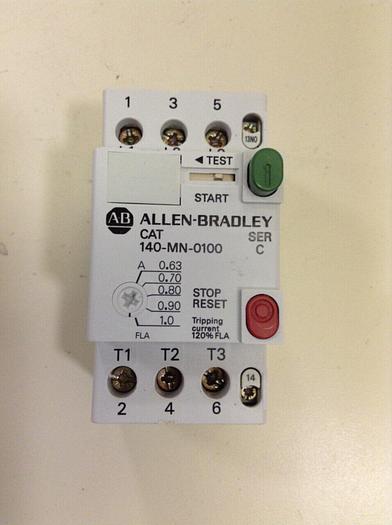 Used ALLEN BRADLEY Manual Motor Starter 140-MN-0100 SER C #79598