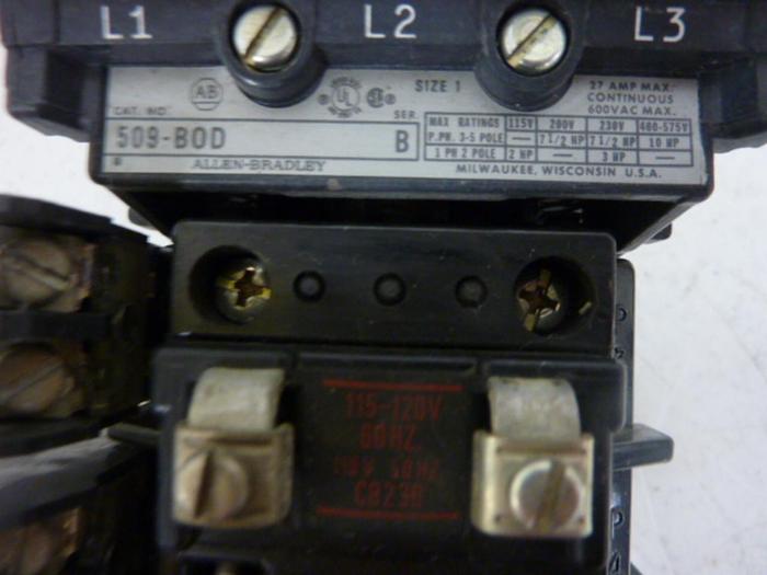 Used ALLEN BRADLEY Starter 509-BOD SER B W40 #51877