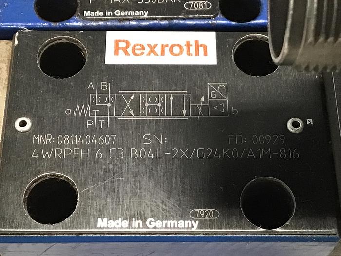 Used Rexroth 4WRLE16W180SJ30G24K0 Servo Valve USED