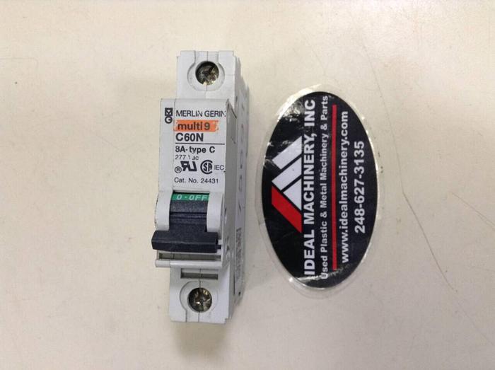 Used MERLIN GERIN 8 Amp Circuit Breaker C60N-8 #75691