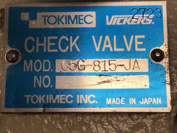 Used VICKERS Tokimec Check Valve C5G-815-JA Used