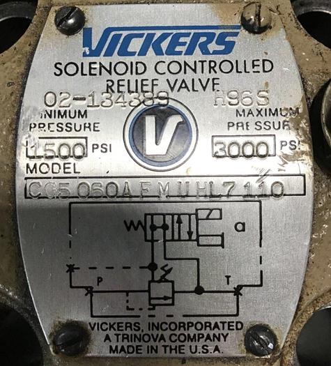 Used VICKERS Valve CG5060AFMUHL7110 #134282
