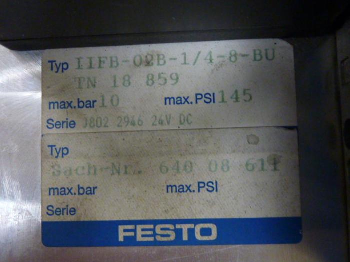 Used FESTO Control Block / Valve Terminal IFB8-02 #52829
