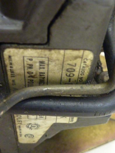 Used ALLEN BRADLEY Motor Starter Size 1 709-BOD103 SER K #46780