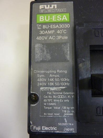 Used FUJI ELECTRIC 30 Amp Circuit Breaker BU-ESA3030 #47014