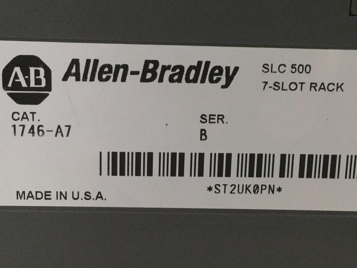 Used ALLEN BRADLEY Power Supply & Slot Rack 1746-P2 SER C / 1746-A7 SER B #105407