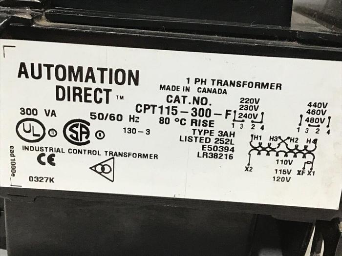 Used AUTOMATION DIRECT Single Phase Transformer CPT115-300-F #115317