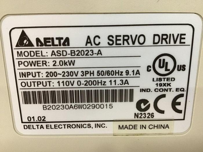 Used DELTA AC Servo Drive ASDA-B2023-A #144207