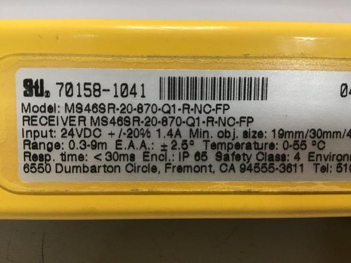 Used STI Light Curtain MS46SR-20-870-Q1-R-NC-FP USED