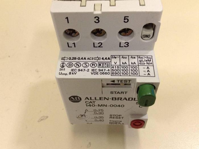 Used ALLEN BRADLEY Manual Motor Starter 140-MN-0040 SER C #79600