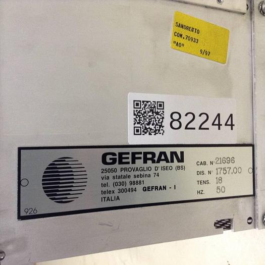 Used GEFRAN Card Rack RACK244 #82244