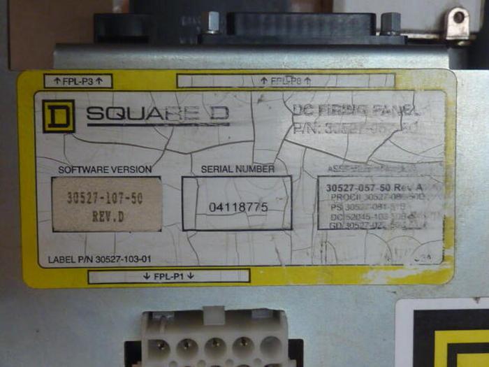 Used SQUARE D DC Firing Panel 30527-057-50 #31730