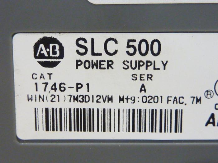 Used ALLEN BRADLEY Power Supply & Slot Rack 1746-P1 SER A / 1746-A7 SER B #41918