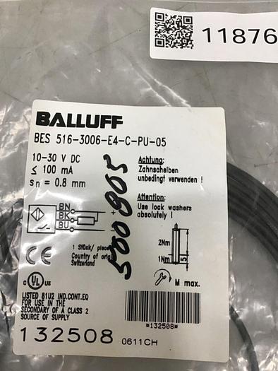BALLUFF Proximity Sensor BES 516-3006-E4-C-PU-05 #118764