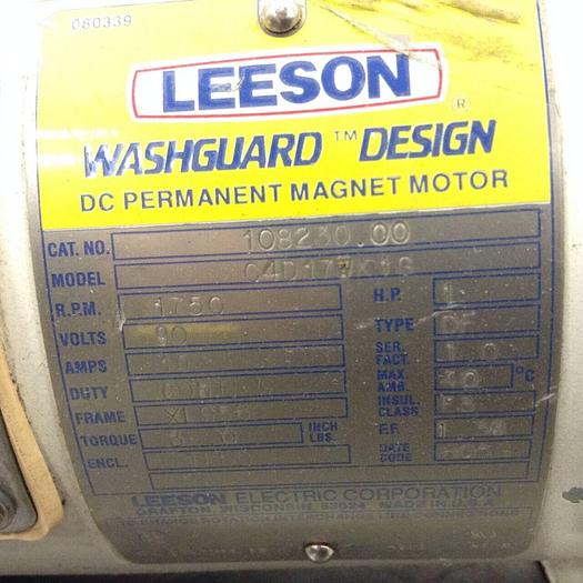 Used LEESON ELECTRIC CO DC Permanent Magnet Motor C4D17WK1G #70077