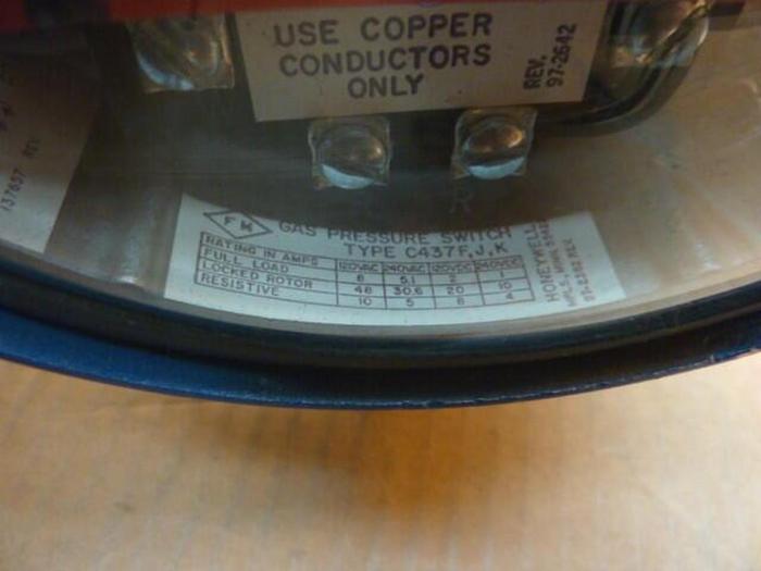 Used HONEYWELL Gas Pressure Switch C437 F,J,K #22401
