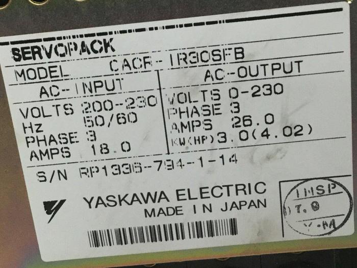 Used YASKAWA Servopack CACR-IR30SFB Used