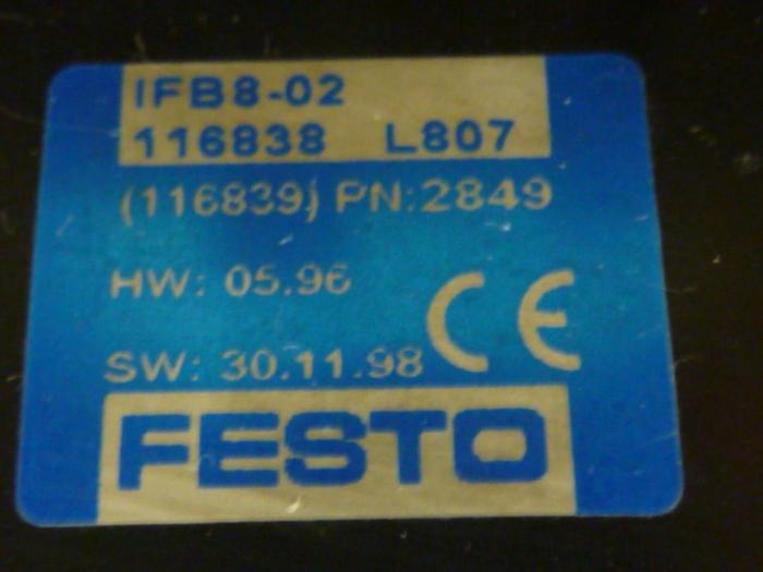 Used FESTO Control Block / Valve Terminal IFB8-02 #52787