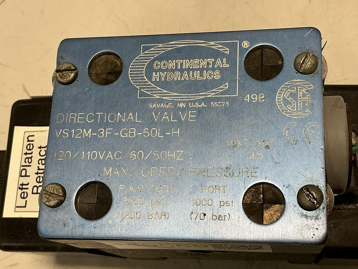 Used CONTINENTAL HYDRAULICS VS12M-3F-GB-60L-H
