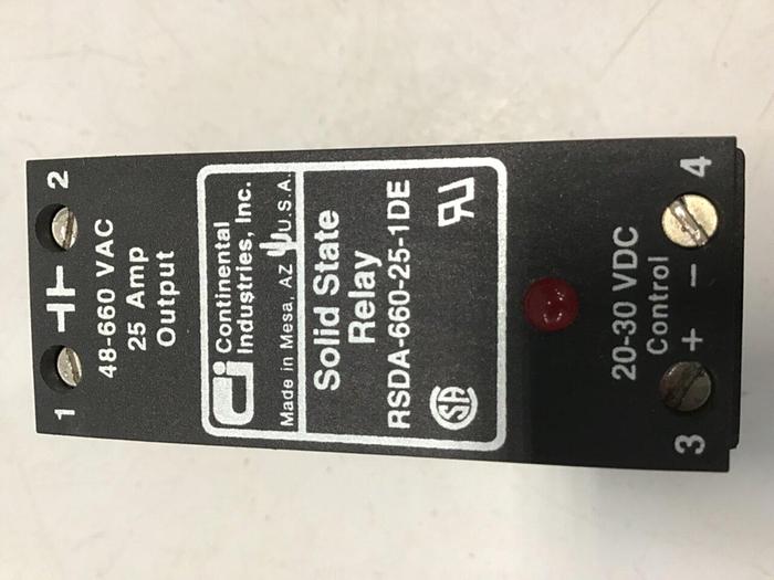 Used CONTINENTAL INDUSTRIES Solid State Relay RSDA-660-25-1DE #134793