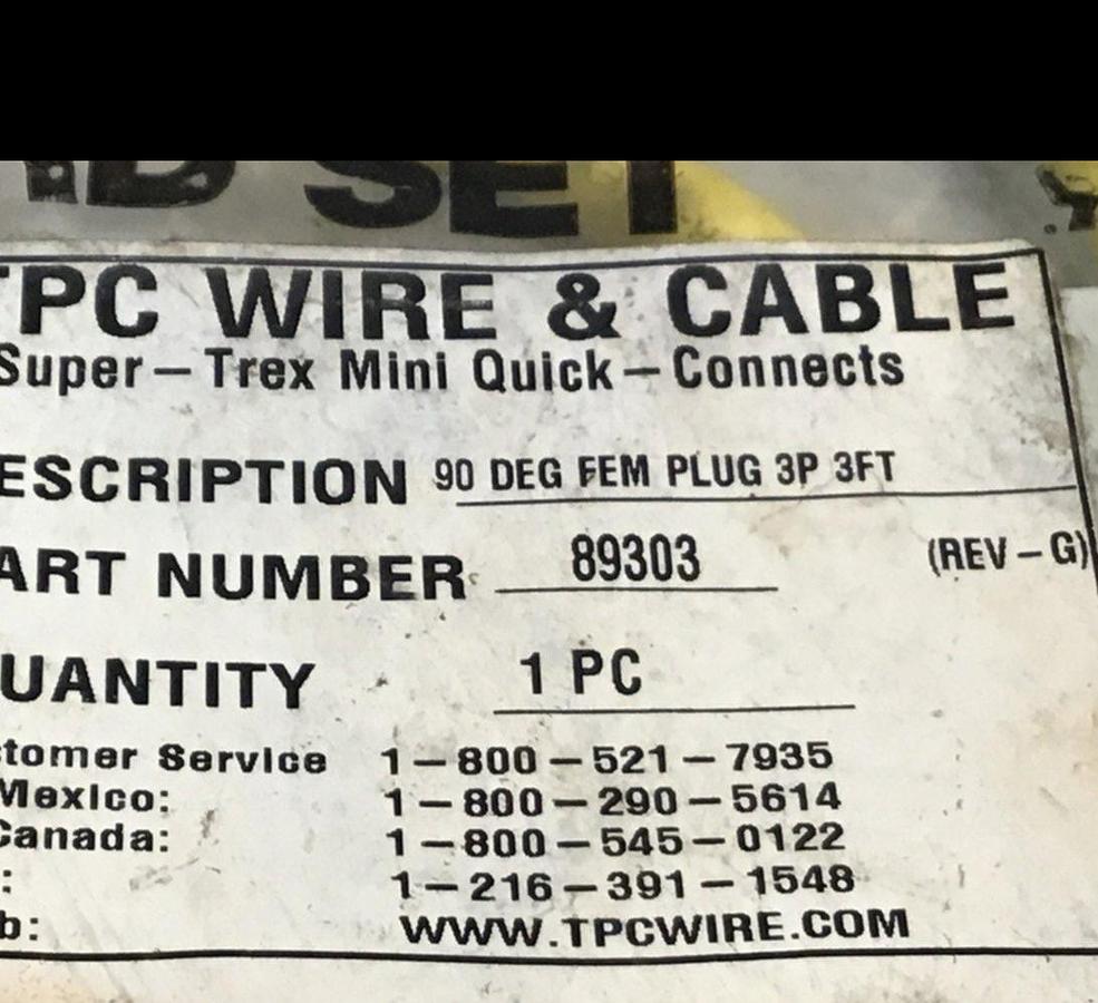 TPC WIRE & CABLE Cable 89303 NEW