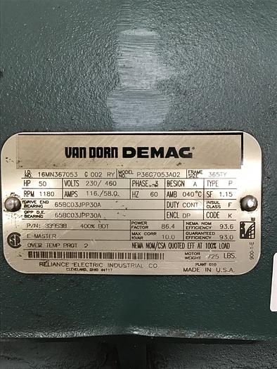 Used RELIANCE ELECTRIC 50 HP Motor P36G7053A02 Used #143002