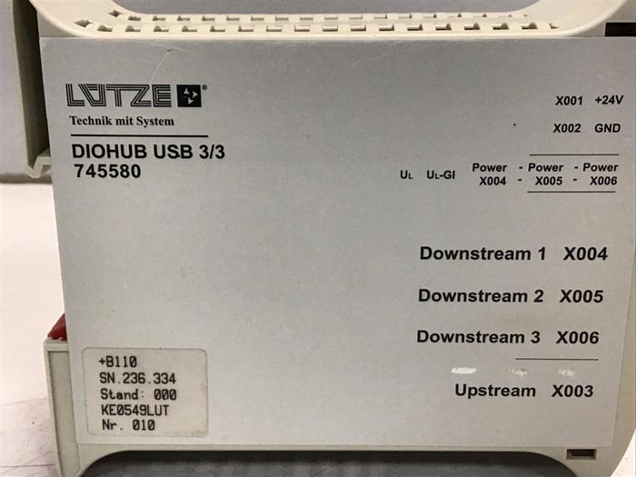 Used LUTZE Ethernet Switch DIOHUB USB 3/3 #123144