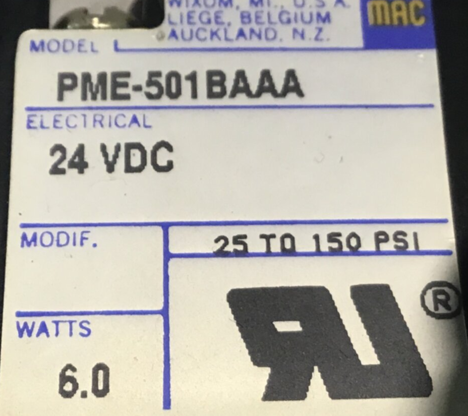 Used MAC Valve 812C-PM-501BA-112 USED