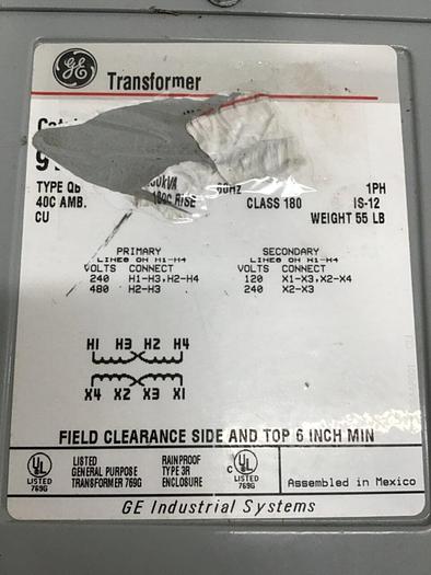 Used GENERAL ELECTRIC 3.00 kVA Transformer 9T51B0013 #138972