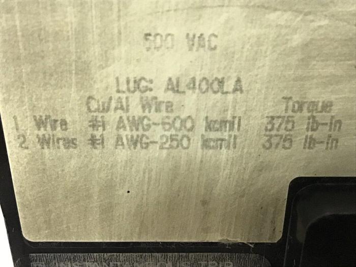 Used SQUARE D 400 Amp Circuit Breaker LAL3640035M Used