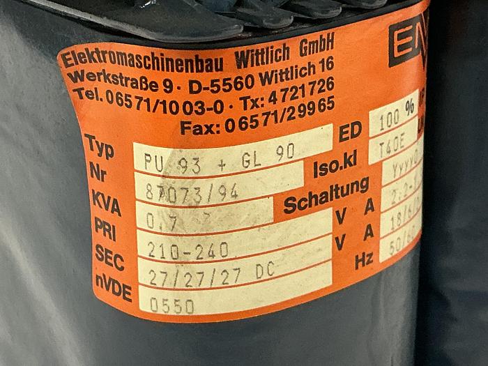 Used EMB WITTLICH PU 93+GL 90