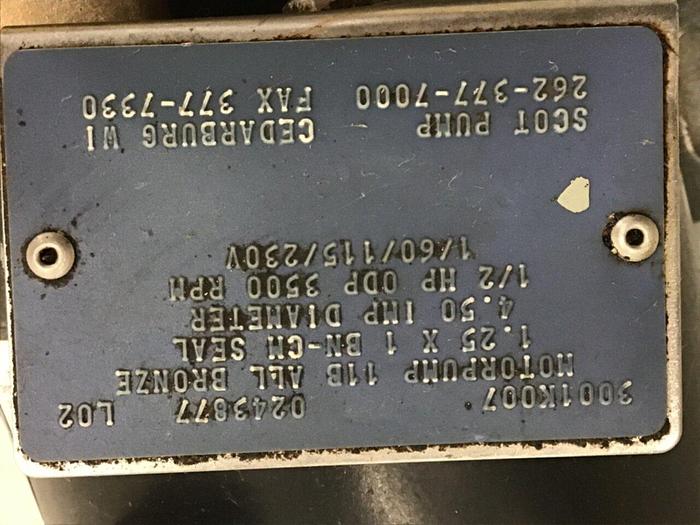 Used A. O. SMITH Pump Motor B614 #132073