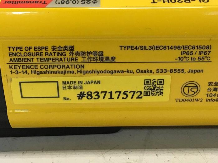 Used KEYENCE CORP Light Curtain Transmitter GL-R20H-T #133677
