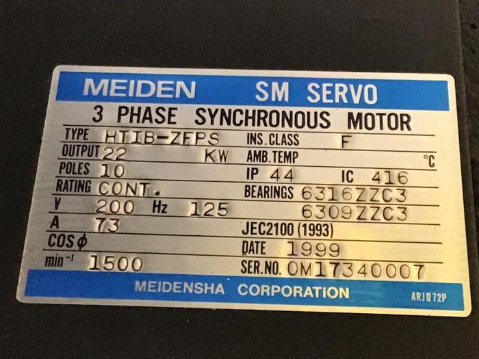 Used MEIDEN Servo Motor HTIB-ZFPS Used