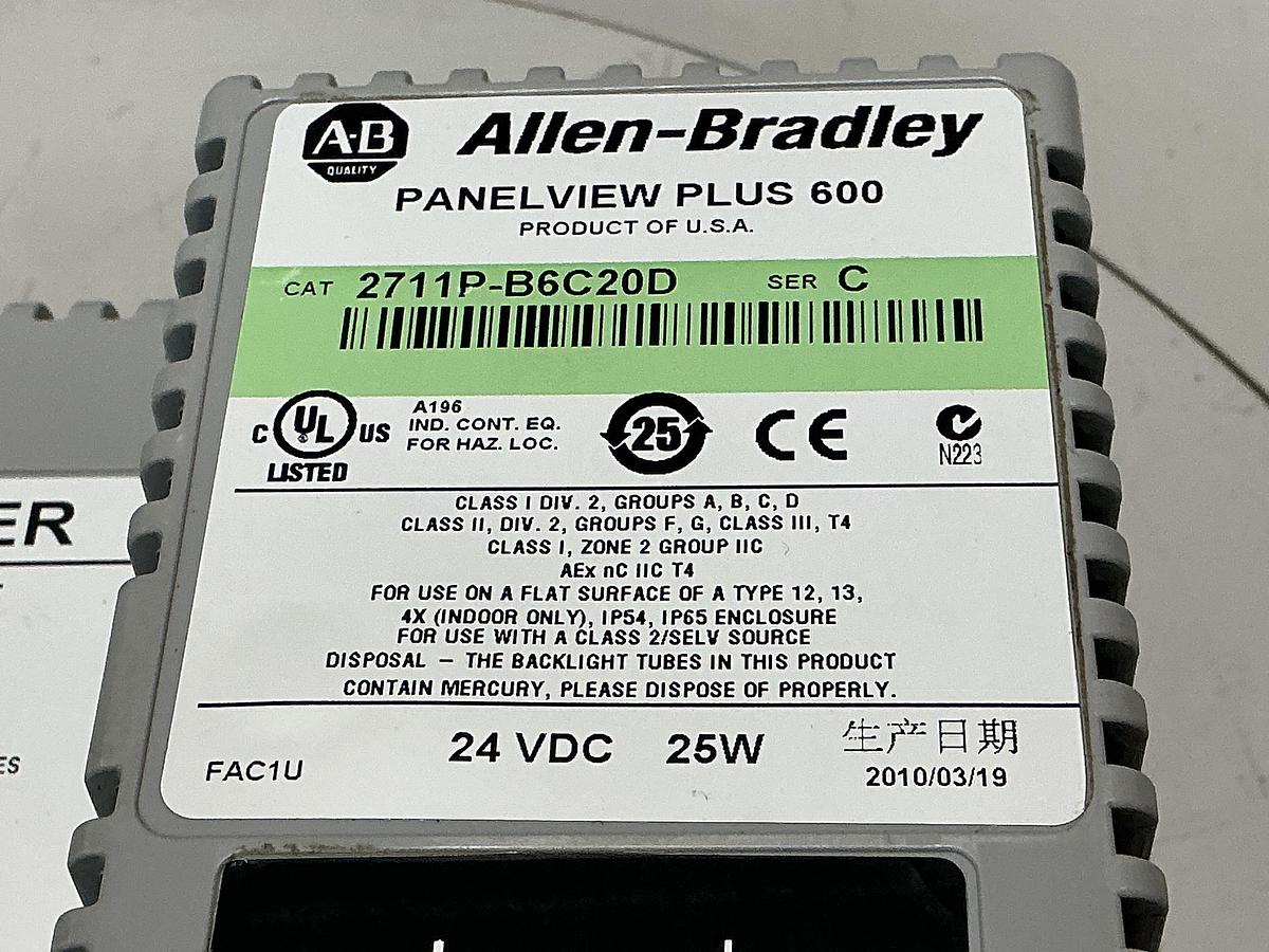 Used ALLEN BRADLEY 2711P-B6C20D