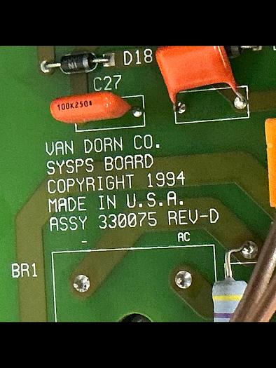 Used VAN DORN ASSY 330075 REV-D