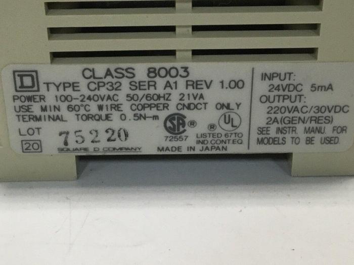 Used SQUARE D CPU Module 8003CP32 #110634