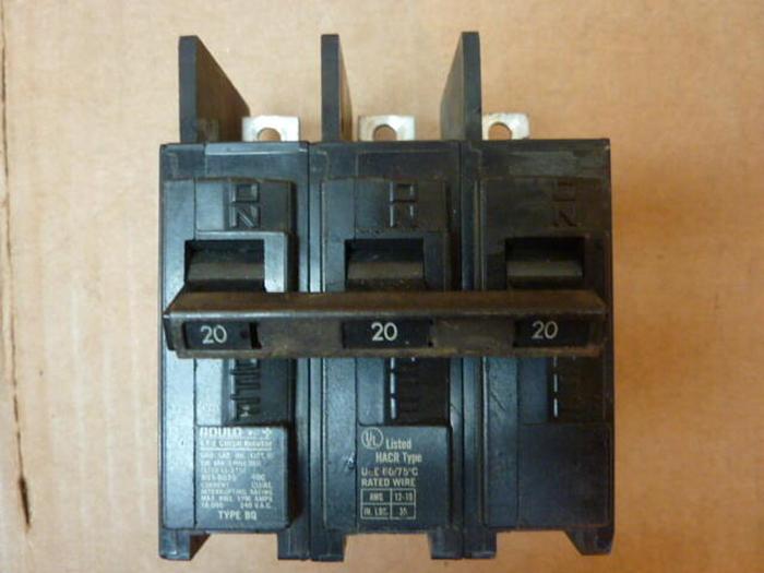Used GOULD 20 Amp Circuit Breaker BQ3-B020 #27013