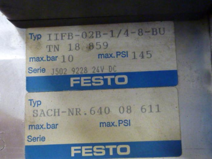 Used FESTO Control Block / Valve Terminal IFB8-02 #52864