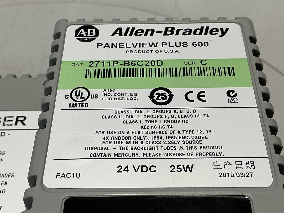 Used ALLEN BRADLEY 2711P-B6C20D SER C