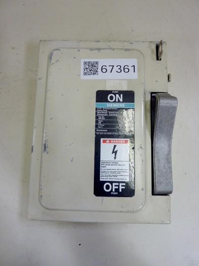 Used SIEMENS I-T-E Enclosed Disconnect Switch NF351 #67361
