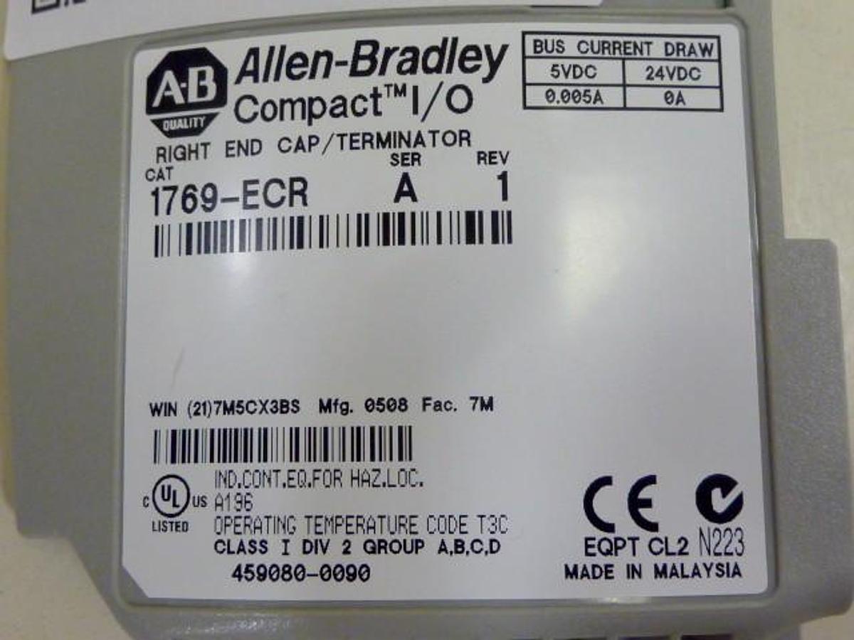 Used ALLEN BRADLEY Right End Cap 1769-ECR SER A Used
