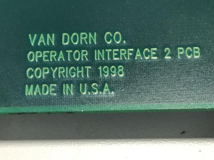 Used VAN DORN Operator Interface Board 330129 PC330-129 330-129 Used
