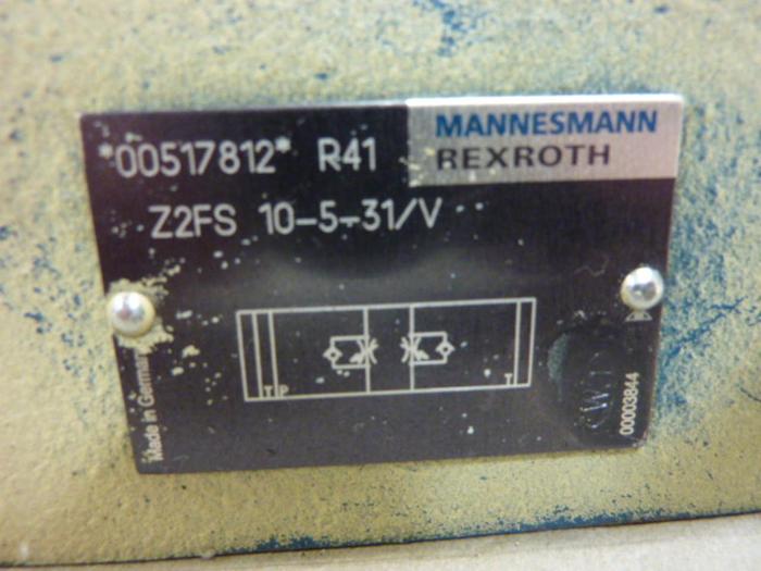 Used MANNESMANN REXROTH Valve Z2FS10531V #58937