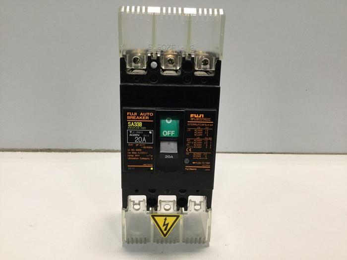 Used FUJI ELECTRIC 20 Amp Auto Circuit Breaker SA33B-20 #108880