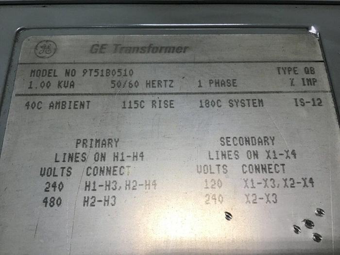 Used GE 1 kVA Transformer 9T51B0510 #130860