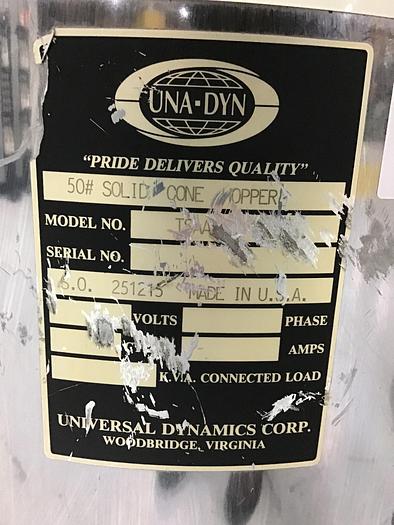 Used UNA-DYN Solid Cone Hopper TSAA1111 Used #139034